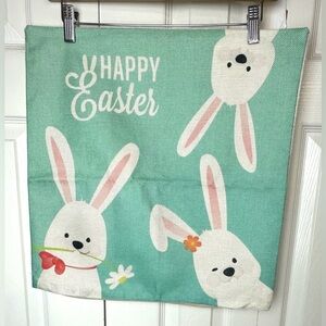 New HAPPY EASTER Bunny Decorative Pillow Covers Holiday Rabbit Egg Decor Case